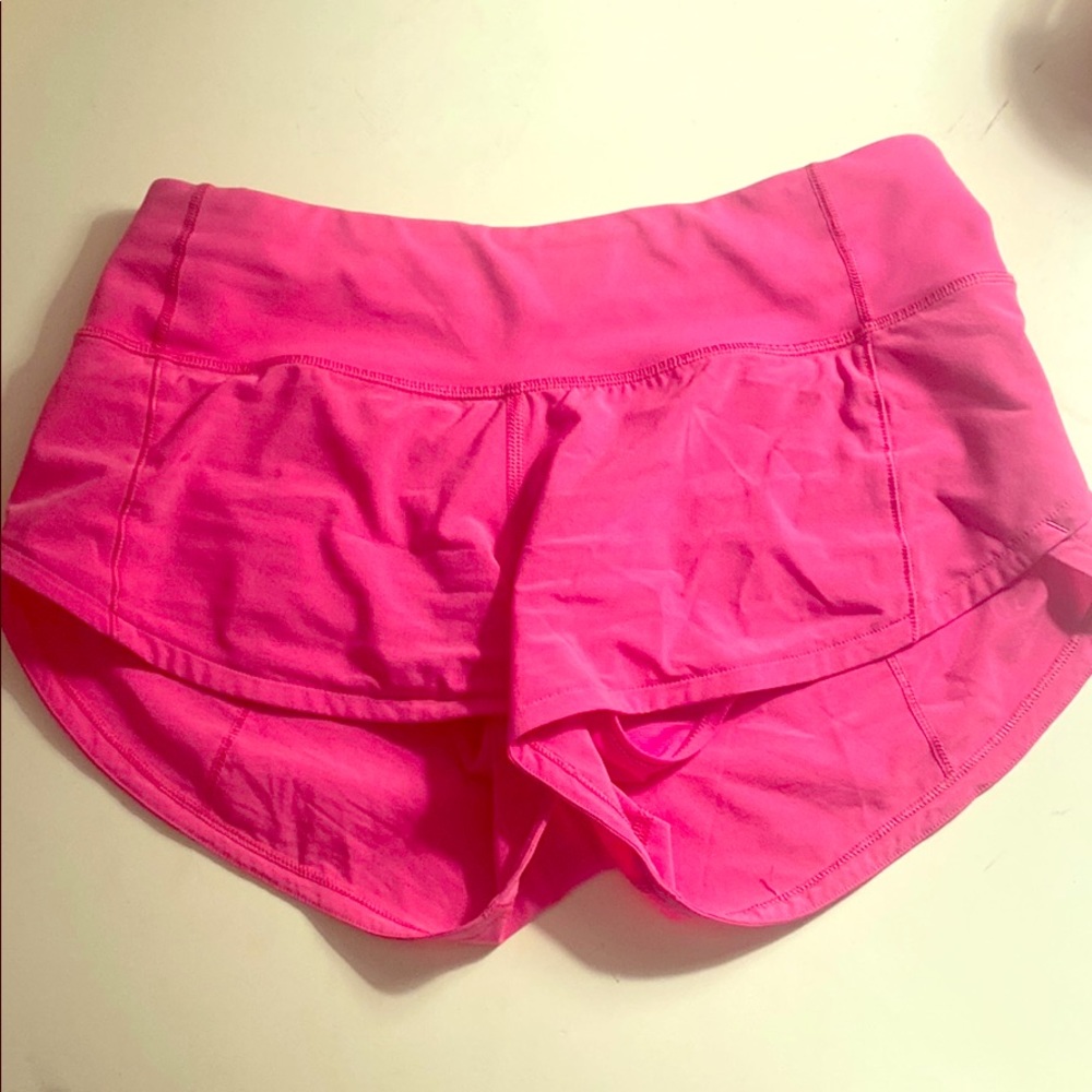 SONIC PINK LuluLemon speed up 2.5 size 0